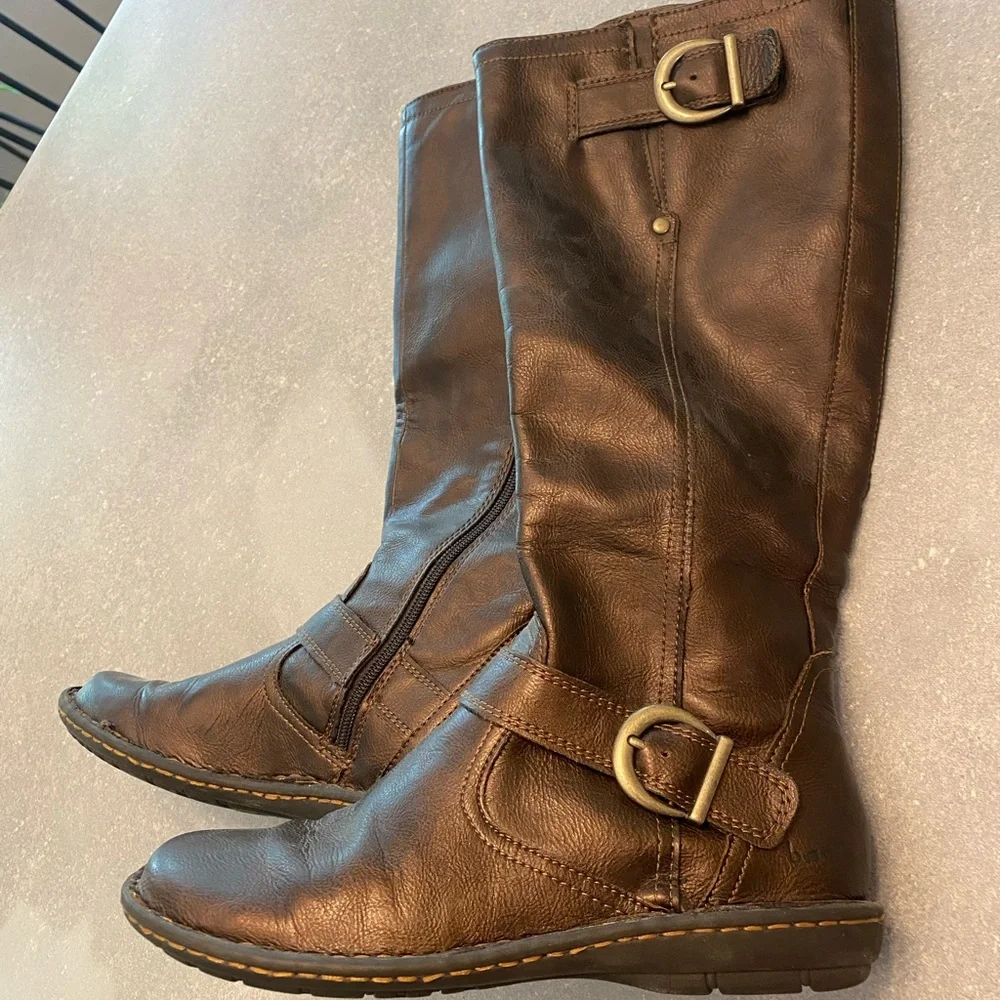 boc Brown (ish) Leather Knee-High Boots - Picture 8 of 9